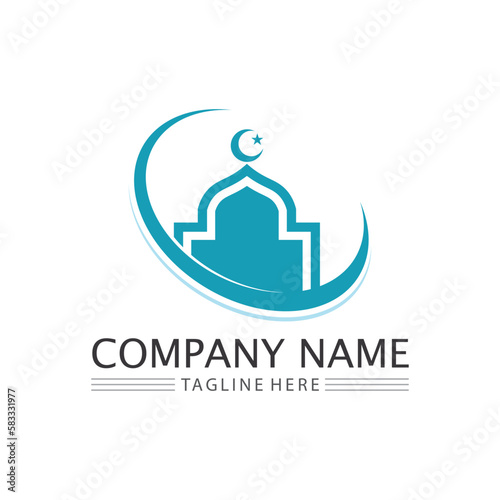 islamic icon and ramadhan logo design vector graphic sign