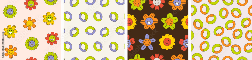 Smiling flower, abstract personage, mascot design, funny face, cute icon. Smiling flower, abstract personage, mascot design, funny face, cute icon.