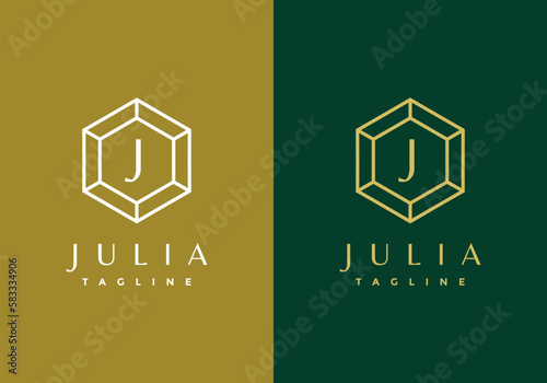 Premium monogram letter J initials logo. Universal symbol icon vector design. Luxury Jewellery logotype.