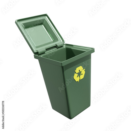 Rubbish bin, trash can 3D illustration, icon, Several View Pack Render, HD, Premium Quality, Alpha Background, PSD Format