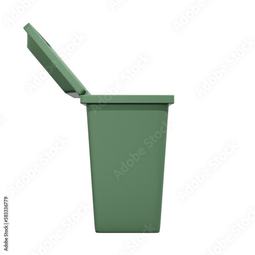 Rubbish bin, trash can 3D illustration, icon, Several View Pack Render, HD, Premium Quality, Alpha Background, PSD Format