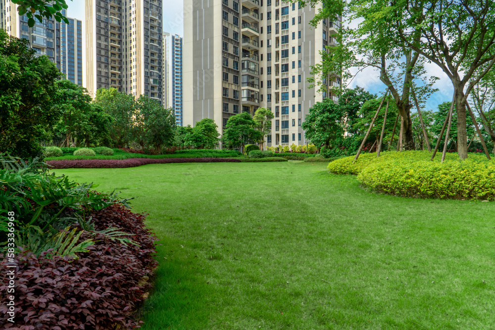 Garden lawn of the building community