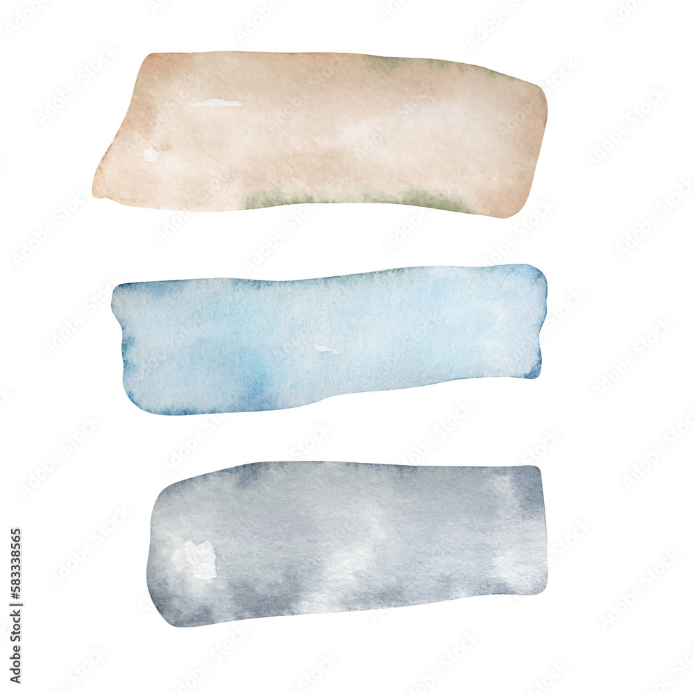 Watercolor stripes of washi tape and pieces of sticky paper Watercolor stripes of washi tape and pieces of sticky paper