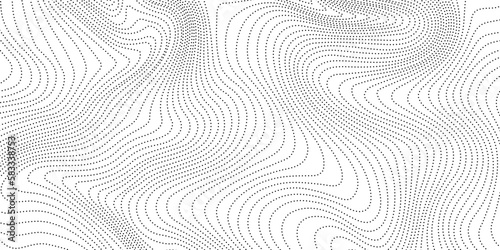 Wallpaper Mural Dotted wave lines background. Abstract wavy stripes texture. Warped and curved lines wallpaper. Vector minimalistic design template Torontodigital.ca