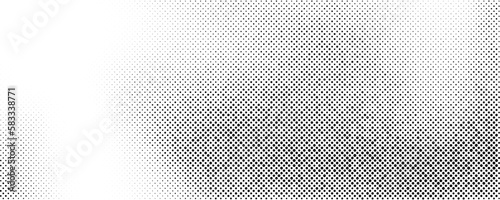 Halftone faded gradient texture. Grunge background. White and black sand noise wallpaper. Retro pixilated vector backdrop