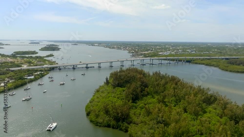 Drone footage Merril P Barber Bridge Vero Beach FL photo