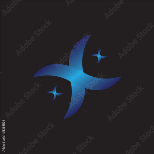 luxury shuriken logo vector illustration.