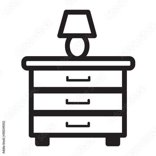 bedside shelf line icon