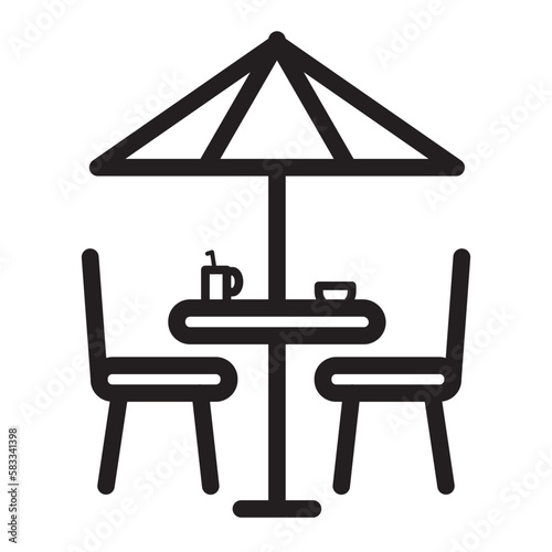 terrace table line icon