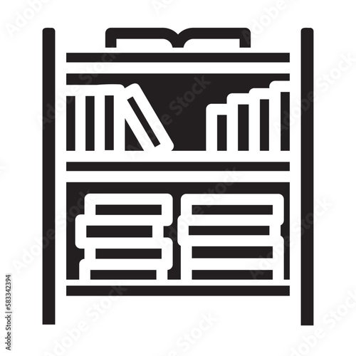 bookshelf glyph icon