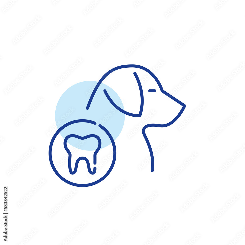 Dog dentist. Pixel perfect, editable stroke line icon Dog dentist. Pixel perfect, editable stroke line icon