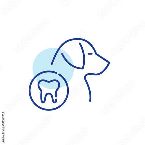 Dog dentist. Pixel perfect, editable stroke line icon