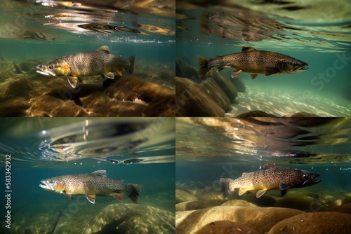 Wild Trout Underwater Generative AI © ChaoticMind
