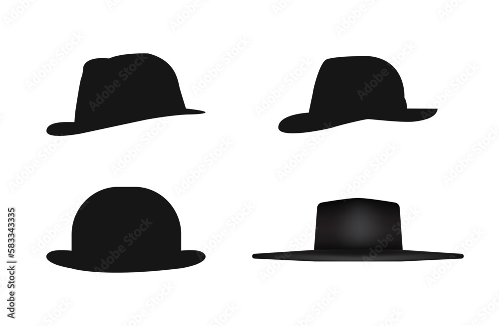 Man's retro hat, Hat vector icon set on white background Man's retro hat, Hat vector icon set on white background
