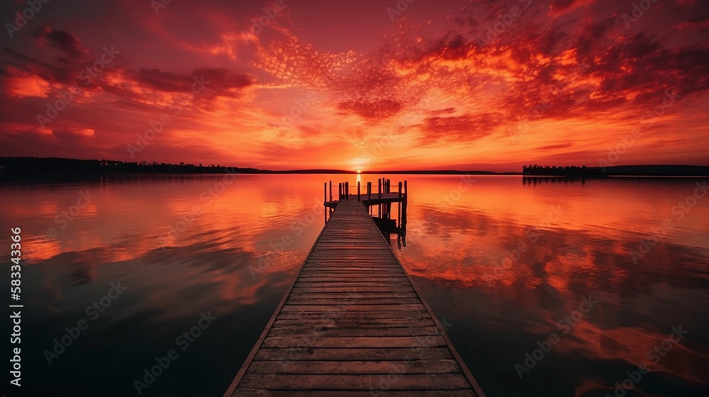 Fototapeta premium 夕日,sunset,Generative AI