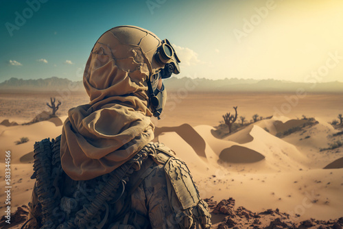 Soldier in the desert