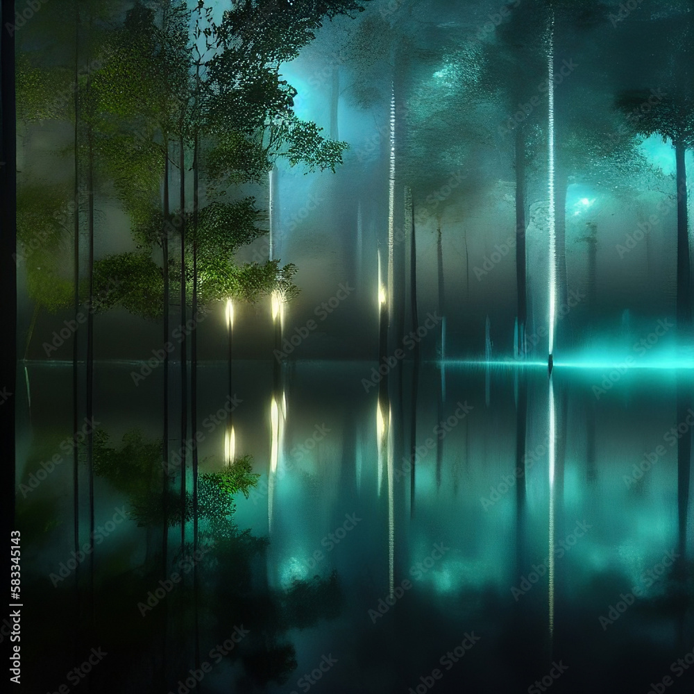 Obraz premium fog in the forest