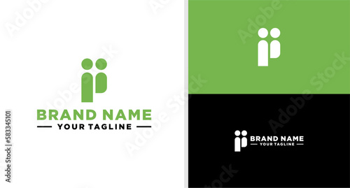 LETTER P LOGO PEOPLE HIRE APPLICATION SOFTWARE DITABLE