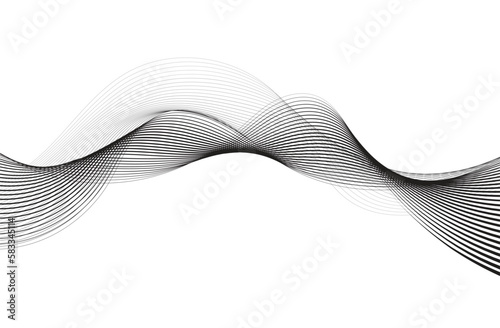 Abstract wave element. Vector Line Art Waves. Stylized line art background. Abstract wave line design. 
