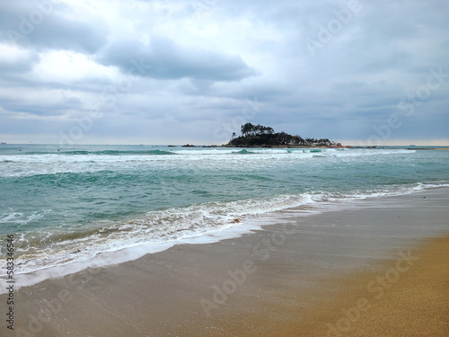 uninhabited islands and beach waves 