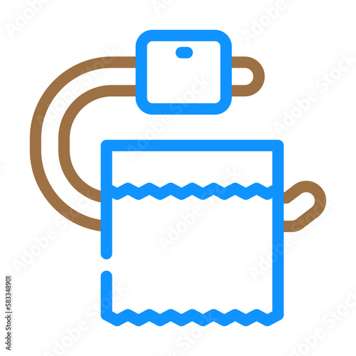 toilet paper holder bathroom interior color icon vector illustration