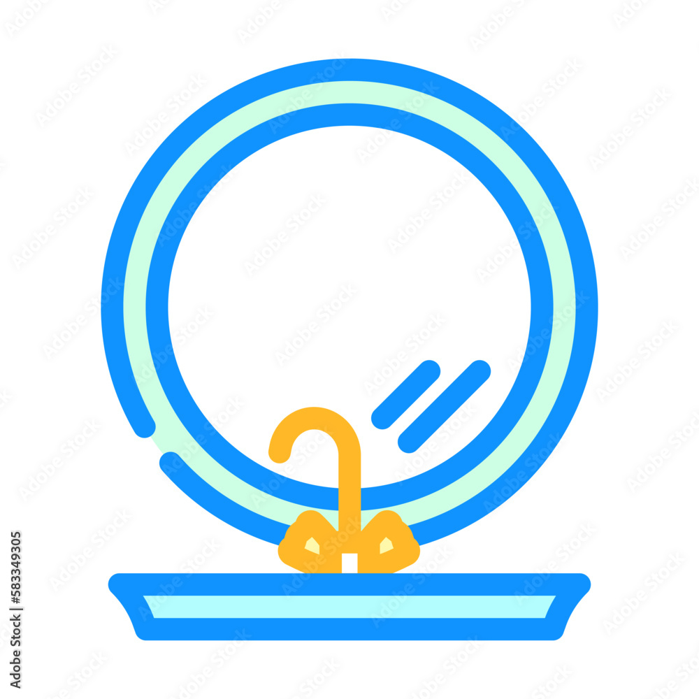 Fototapeta premium mirror bathroom interior color icon vector illustration
