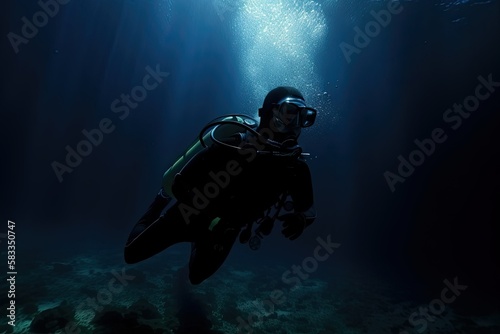 scuba diver in the sea , ai generated