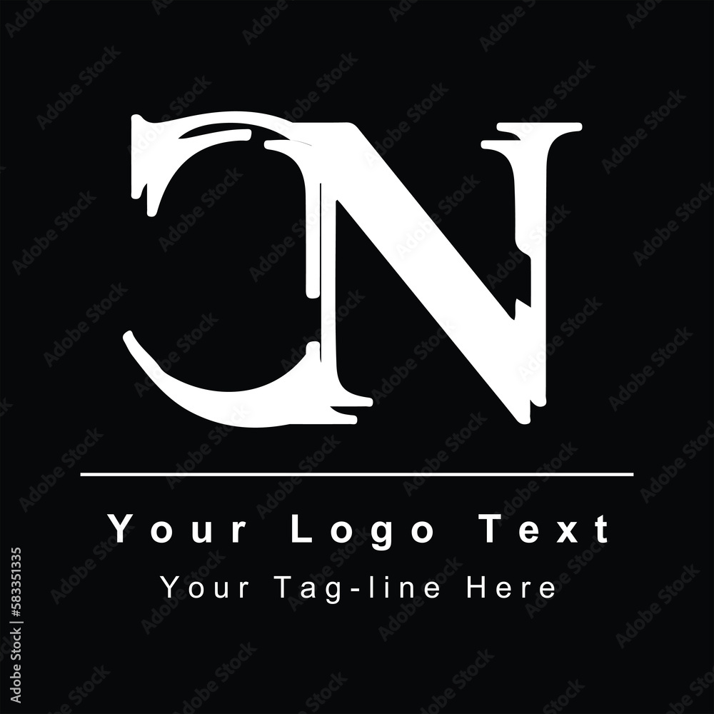 abstract letter CN or NC design logo abstract letter CN or NC design logo