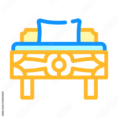 bed bedroom interior color icon vector illustration