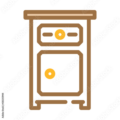nightstand bedroom interior color icon vector illustration