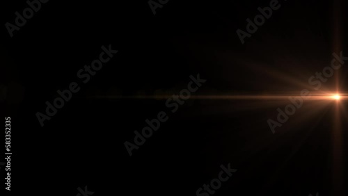 Optical lens flare effect on black backgound