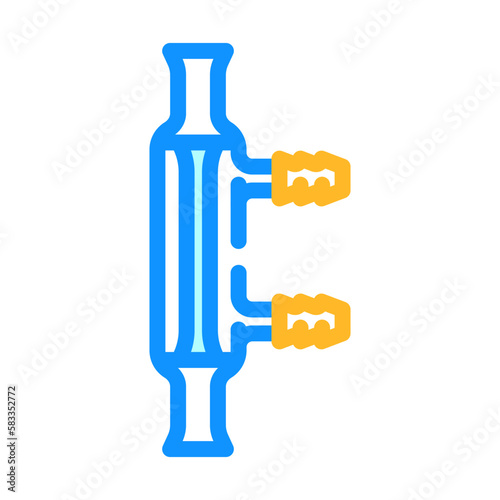 water condenser chemical glassware lab color icon vector illustration