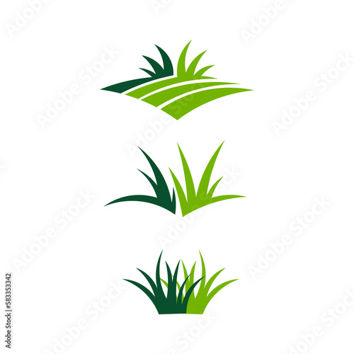 grass logo design set