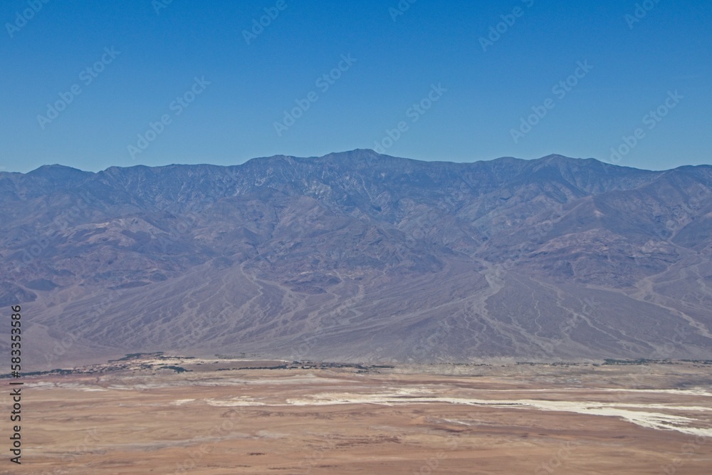 Looking over Death Valley from Dante's View in the Black Mountains, with the Panamint Range seen rising up to 11,000 feet over the opposite side of the valley