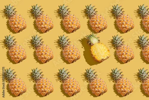 pineapple on a yellow background pattern