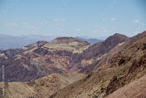 Looking over Death Valley from Dante's View in the Black Mountains, with the Panamint Range seen rising up to 11,000 feet over the opposite side of the valley