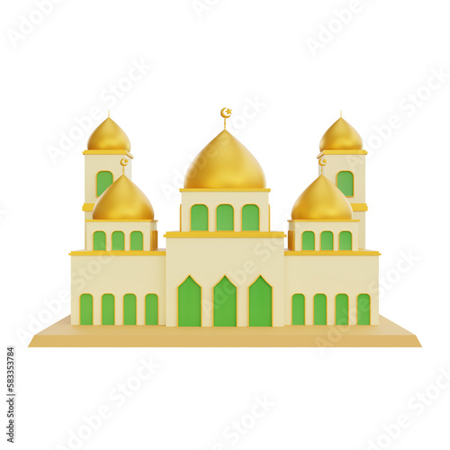 3d rendering mosque ramadan icon