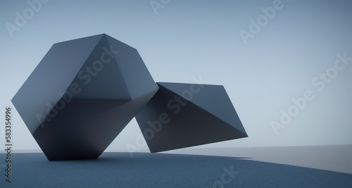Figuras geométricas abstractas, render 3D