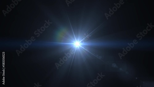Optical lens flare effect on black backgound