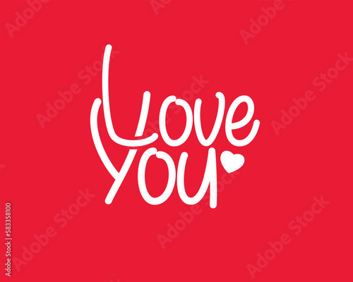 Love Letter Logo in Red Background Vector EPS Isolated  Best Used for Valentine Illustration  design sticker  greeting card.