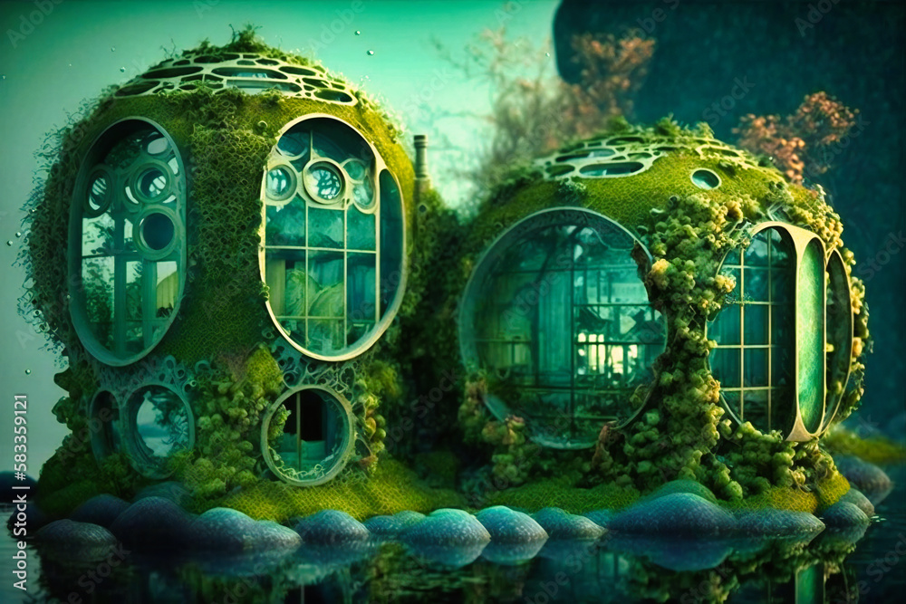 Houses utilizing algae bio reactors for energy production, water ...