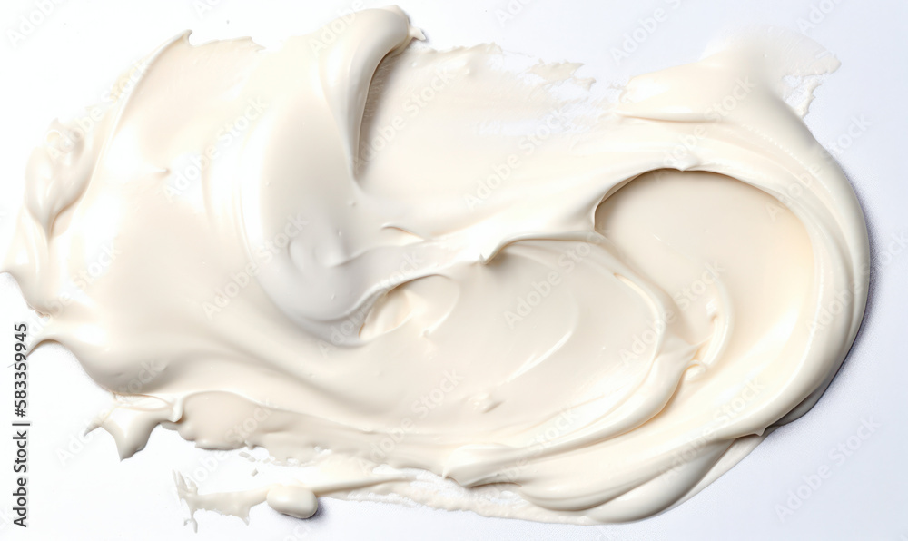 White cream smudge. Generative AI. White cream smudge. Generative AI.