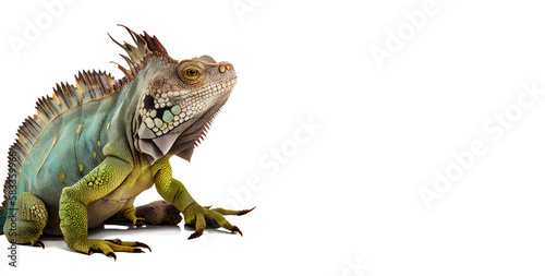 Strange pet concept. beautiful iguana on a transparent background. generative AI