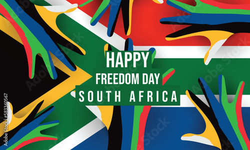 Happy South Africa Freedom Day 27 April. Template for background, banner, card, poster