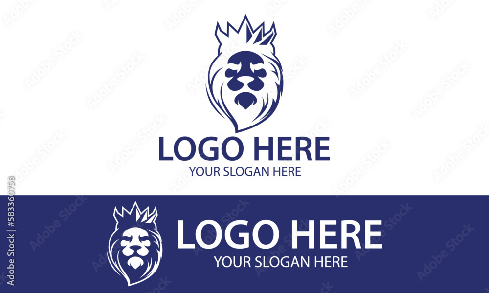 Luxury Color Lion Face with Crown Logo Design Luxury Color Lion Face with Crown Logo Design