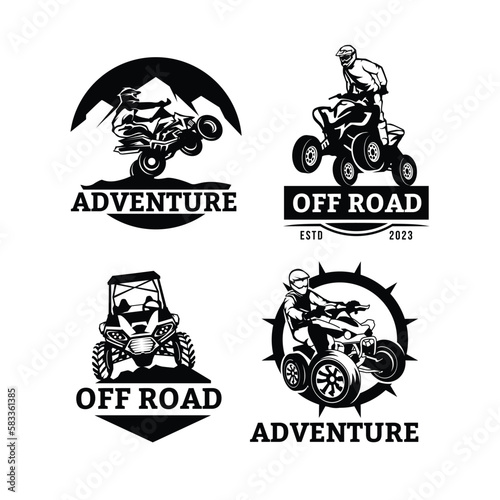 ATV Extreme Offroad Adventure Sports Logo Design Clipart.