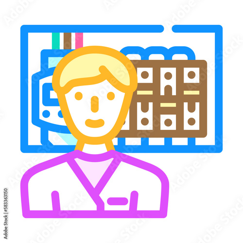 electronics installers repairers color icon vector illustration