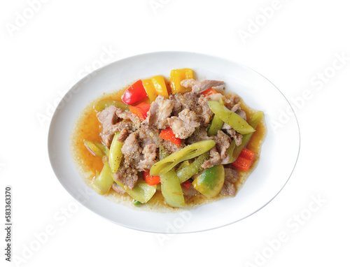 fried pork with chili thailand food on transparent png