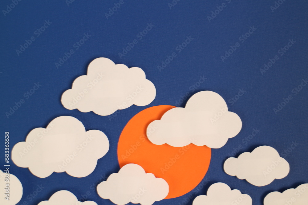 Paper Cut Clouds Blackground Paper Cut Clouds Blackground