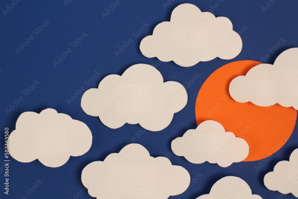 Paper Cut Clouds Blackground Paper Cut Clouds Blackground